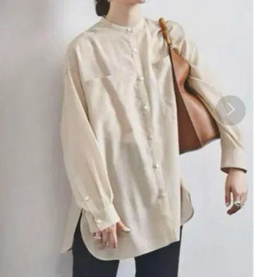UNITED ARROWS UWSC 포플린 시어 밴드 카라 셔츠