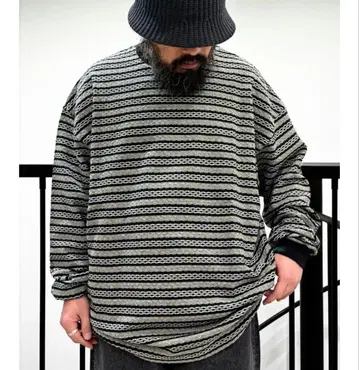 COOTIE Jacquard Border L/S Tee