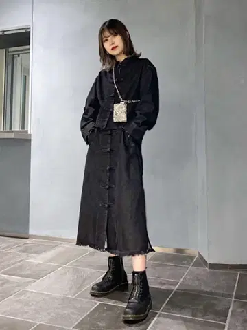 jouetie 쥬에티 차이나 셋업 블랙 긴팔