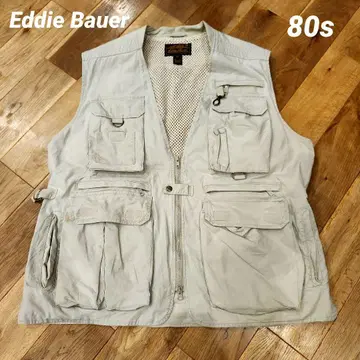 80s 블랙 라벨 낚시용 조끼 L 에디 바우어 빈티지