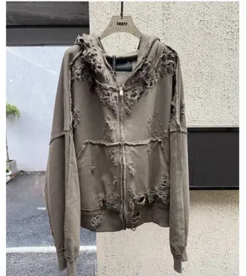 LATUI ATELIER ROISE 데미지 가공 후드티 후디