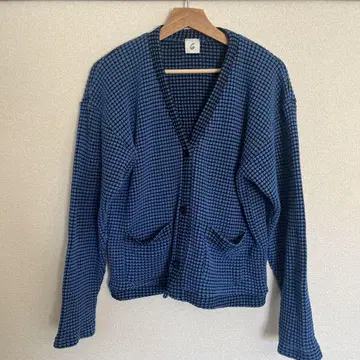 6 WAFFLE V NECK CARDIGAN 22ss