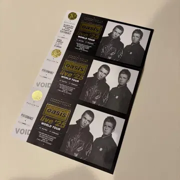oasis live 25 WORLD TOUR 수베니어 티켓