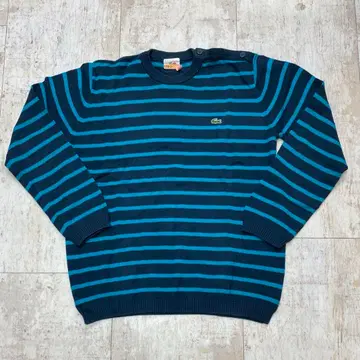 LACOSTE 라코스테 보더 무늬 코튼 스웨터