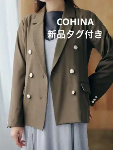 택 포함 새상품! COHINA 골드 버튼 더블 자켓