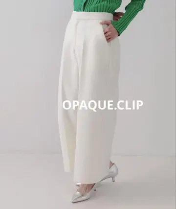 새상품 OPAQUE.CLIP 오페크 울라이크 스트레치 와이드 크롭 팬츠