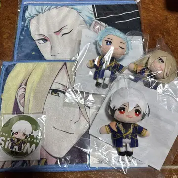 SideM 세가 럭키 쿠지 봉제 인형 캔뱃지 머플러 타월 세트