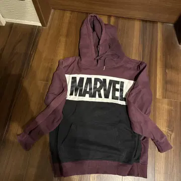 MARVEL 후드티 L 사이즈 와인 레드/블랙