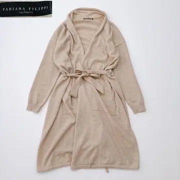 파비아나 필리피 캐시미어 롱 가디건 벨트 베이지