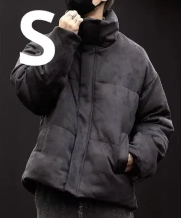 [ CLEL ] 볼륨 하이넥 숏 패딩 자켓 차콜 그레이 24AW