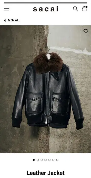 SACAI 시어링 가죽 자켓 25AW 사이즈 2