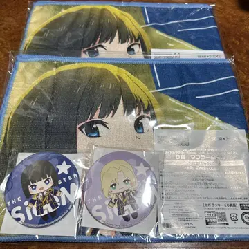 SideM 세가 럭키 쿠지 머플러 타월 캔뱃지 레이, 케이