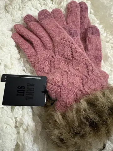 ANNA SUI 핑크 장갑 스마트폰 터치 가능