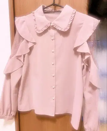 양산형 지뢰계 핑크 셔츠 블라우스