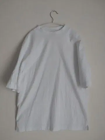 B&Y 오가닉 분또 모크넥 화이트 T셔츠 XL