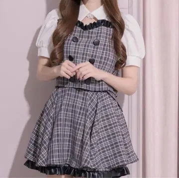 pium 셋업 뷔스티에 레이어드 상의 가죽 프릴 플레어 치마바지