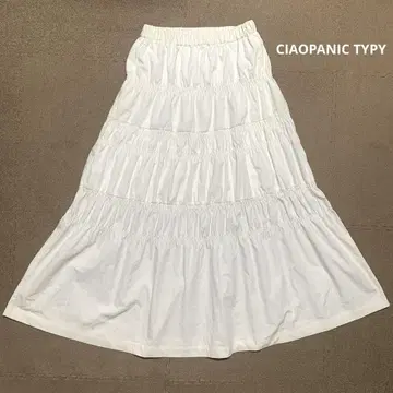 CIAOPANIC TYPY 화이트 티어드 맥시 스커트 ONE 사이즈