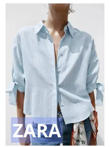 ZARA 스트라이프 반팔 셔츠