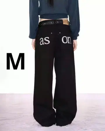 ason 블랙 스트레이트 데님 팬츠 M 사이즈