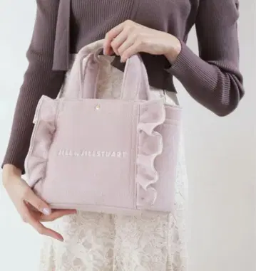 JILL BY JILLSTUART 샤기 프릴 토트 핑크