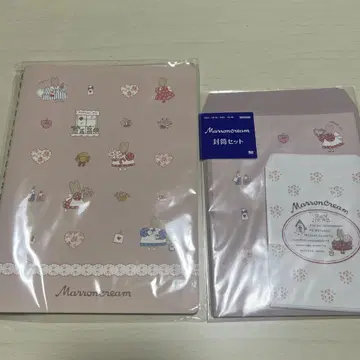 [ 새상품 ] 산리오 마론 크림 링 노트 봉투 세트