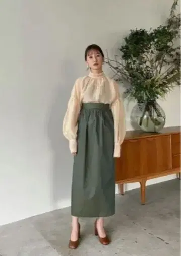 CLANE 웨이스트 퍼프 스커트