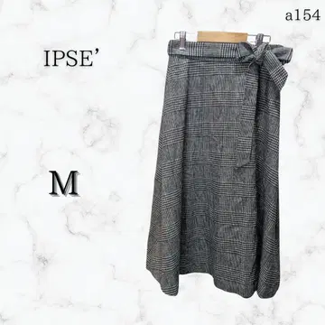 IPSE 롱 스커트 리본 체크 봄/가을/겨울 무릎 기장