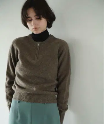 [ CLANE ] W FACE ZIP YAK KNIT TOPS