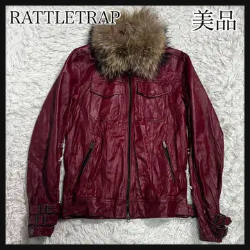 새상품급 RATTLETRAP 와인 레드 가죽 자켓 y2k