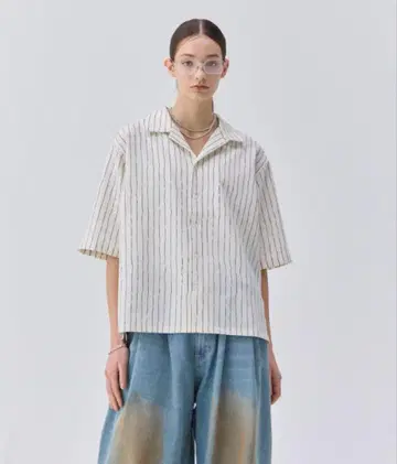 [ 완판템 ] 루즈 하프 슬리브 오픈 카라 셔츠
