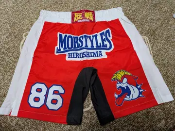 MOBSTYLES 완전 한정판 레드 숏팬츠 L 사이즈 양쪽 포켓 부착