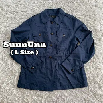 [ SunaUna ] 수나우나 네이비 코튼 100% 라이트 자켓