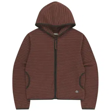 coyseio STRIPE FLEECE HOOD ZIP-UP RED