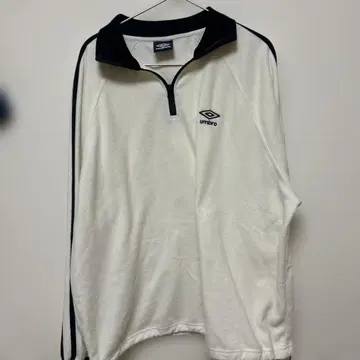 UMBRO 하프 지퍼 트레이닝복 화이트 블랙