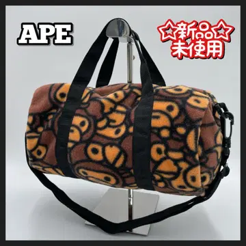 APE 보스턴 백 플리스 브라운 오렌지