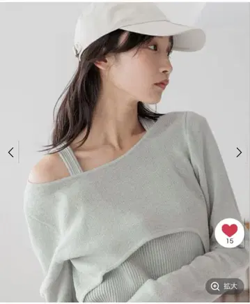 로리즈팜 레이어드 후 니트 풀오버