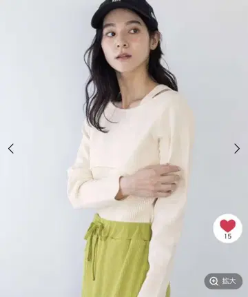 로리즈팜 레이어드 후 니트 풀오버