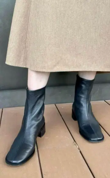 MOHI 모히 백 지퍼 부츠 37 블랙