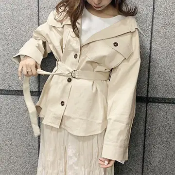 아프레 주르 cpo 셔츠 자켓 베이지