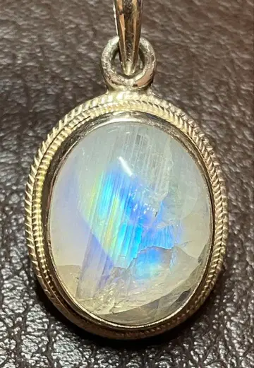 인도 비하르산 레인보우 문스톤 SV925 4 30mm x 16mm