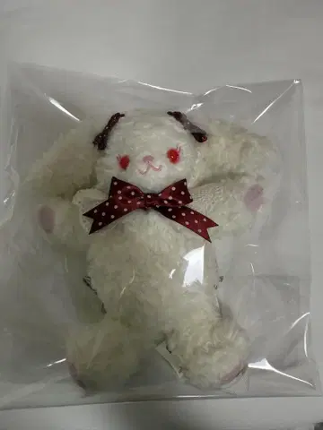 우사쿠먀 백팩 미니미니 오프화이트 x 도트 크림슨