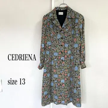 CEDRIENA 꽃무늬 원피스 사이즈 13 긴팔 블랙