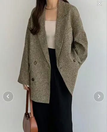 택 포함 새상품 얇은 소재 트위드 오버 사이즈 테일러드 셔츠 자켓