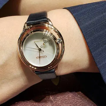 CITIZEN 에코드라이브 손목시계 로즈 골드/블랙