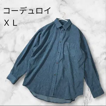 코듀로이 긴팔 셔츠 XL 파랑