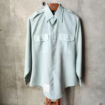 70s USA Creighton 밀리터리 긴팔 셔츠 그린