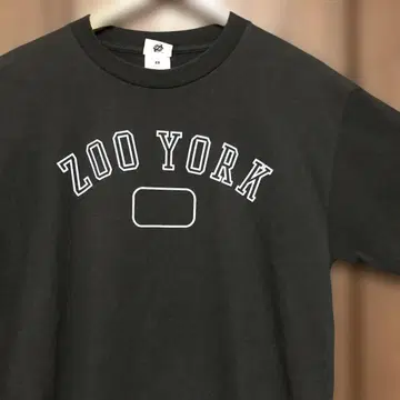 00s ZOO YORK 칼리지 로고 T셔츠 L 블랙