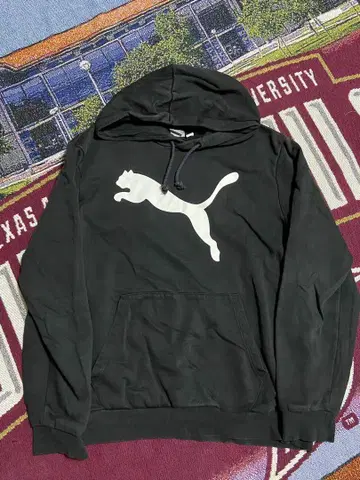 구제 Puma 블랙 후드티 후드 부착