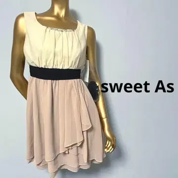 [ 2194 ] sweet As 브로치 포함 슬리브리스 드레스 원피스