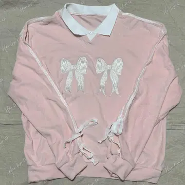 키치 벨벳 리본 T셔츠
